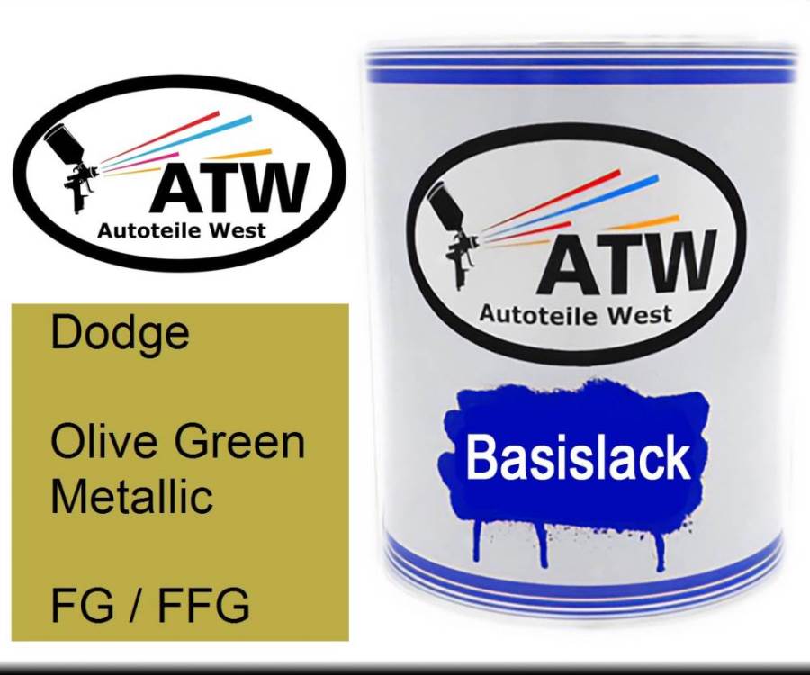 Dodge, Olive Green Metallic, FG / FFG: 1L Lackdose, von ATW Autoteile West.